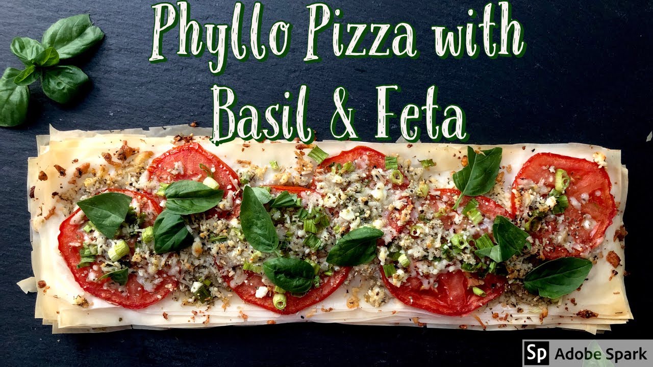 Phyllo Pizza with Basil and Feta | Summer Appetizer | Garden Fresh Pizza | Crispy Pizza