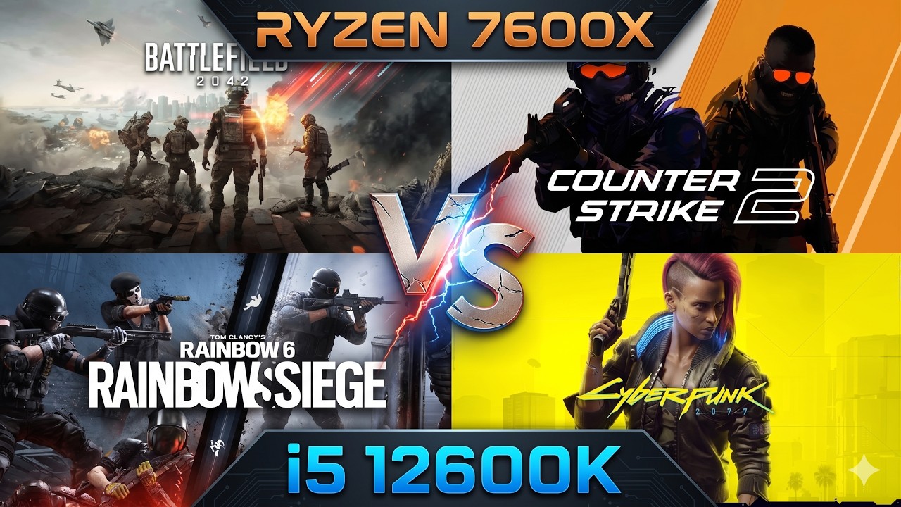 7600X vs 12600K (DDR4) - 1080p Gaming Benchmarks