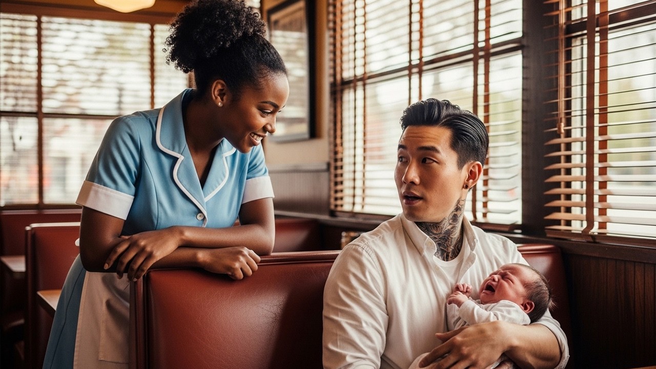 His Daughter Cried Alone in the Café… Until the Black Waitress Told the Korean Mafia Boss the Truth