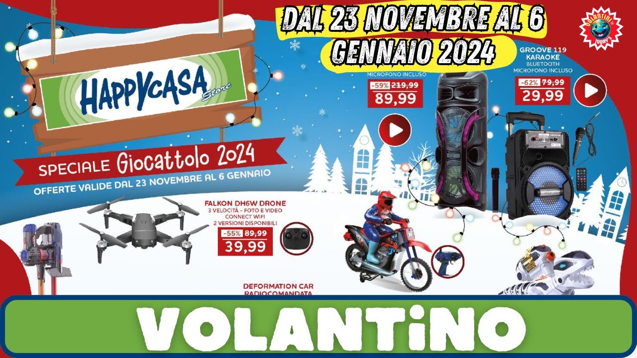 Volantino Happy Casa dal 23 novembre al 6 gennaio 🎄 Speciale Giocattolo! 🟩⬜️🟥 