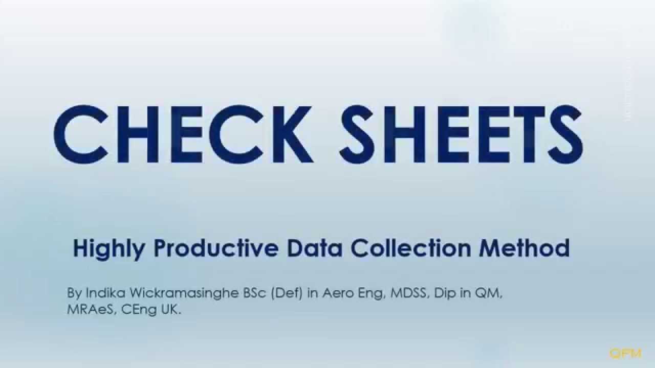 Check Sheets - Introduction Video