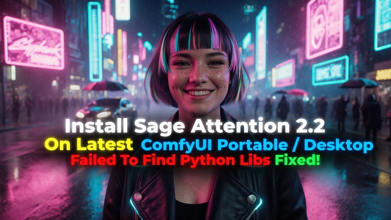 Как установить Sage Attention 2.2 на последнюю портативную и настольную версию ComfyUI | Python 3...