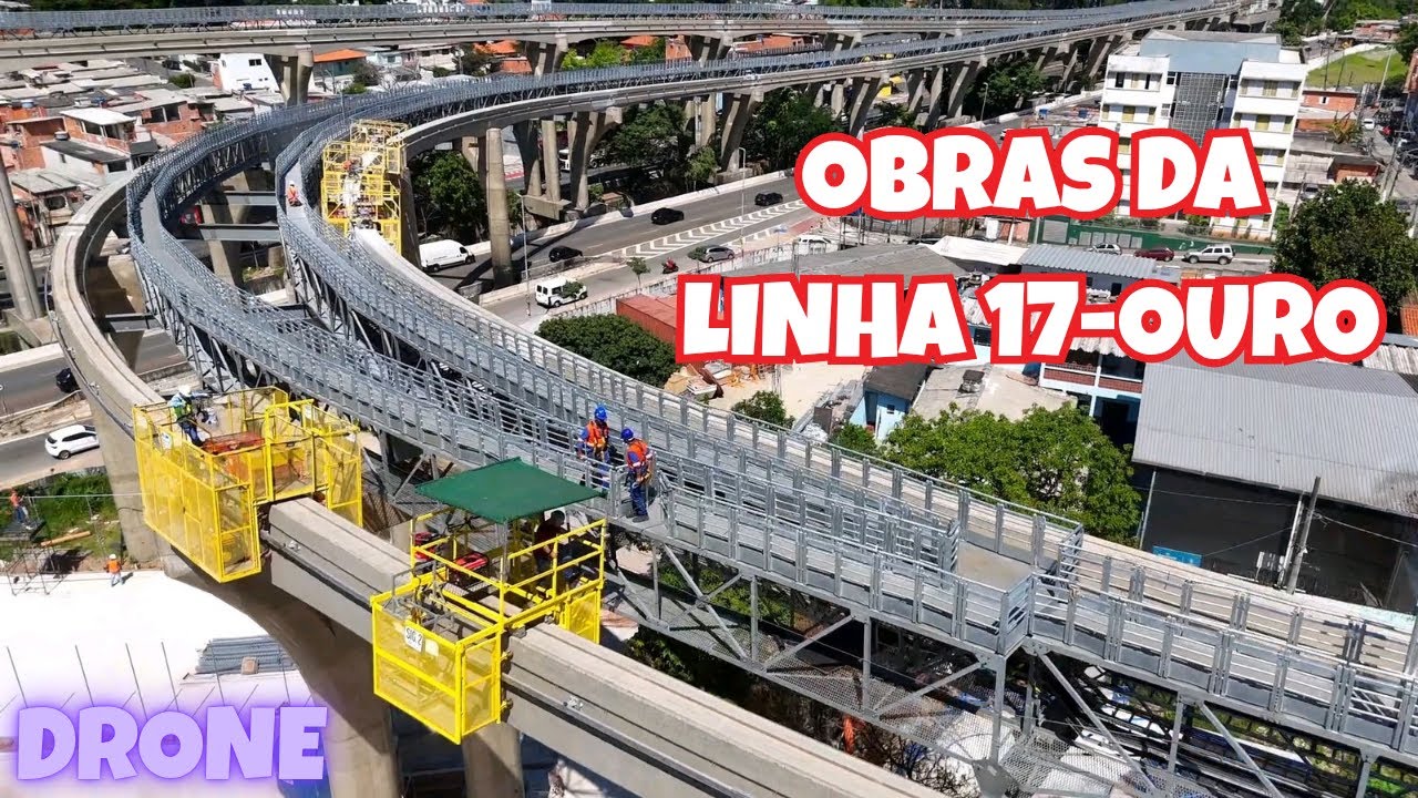 Extra! Drone nas obras da Linha 17 - Ouro (trecho entre Brooklin Paulista e Pátio Água Espraiada)-SP