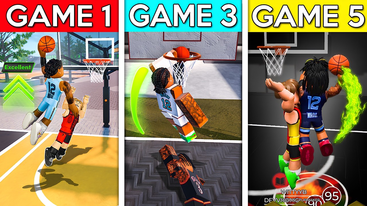 Getting CONTACT Dunks In EVERY Roblox Basketball Game as JA Morant