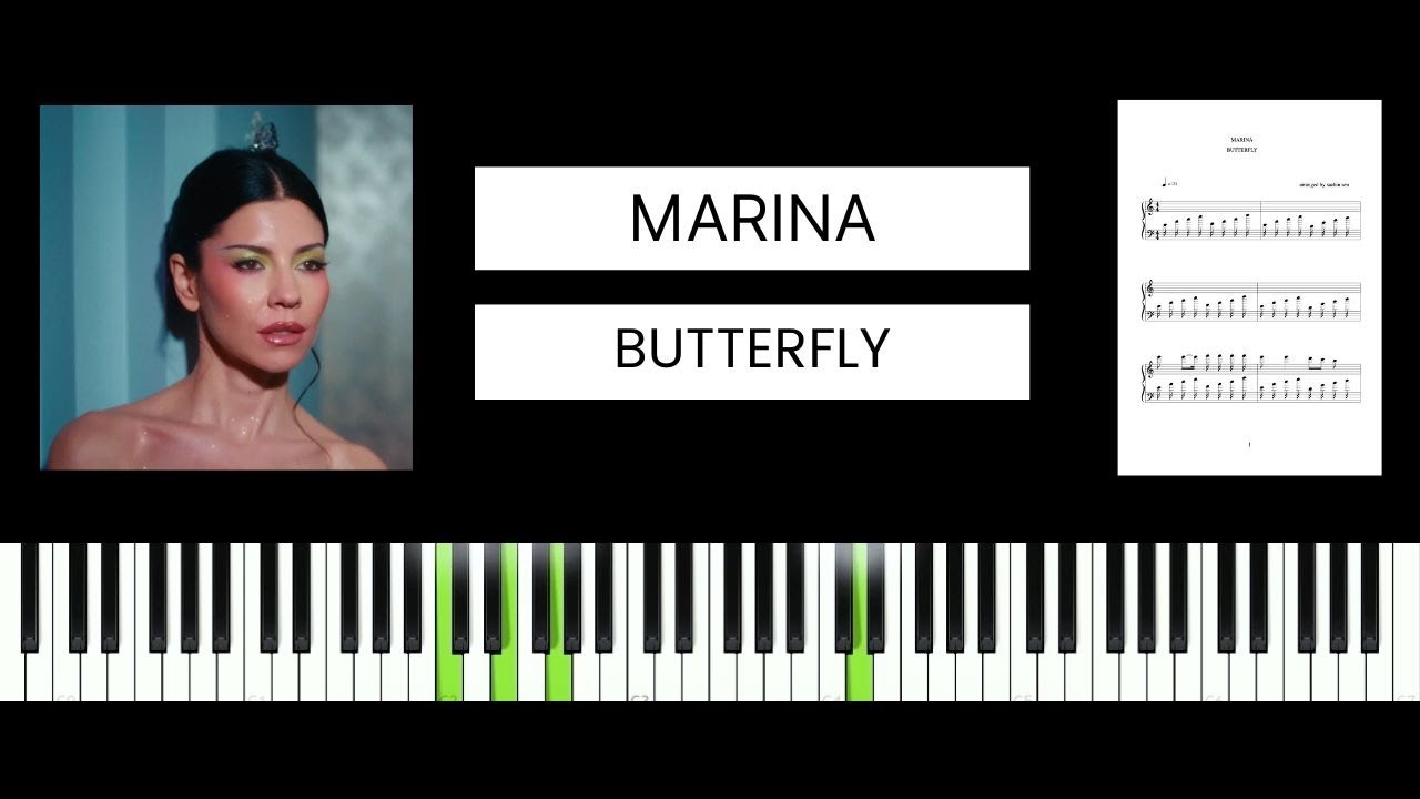 MARINA - BUTTERFLY (BEST PIANO TUTORIAL & COVER)