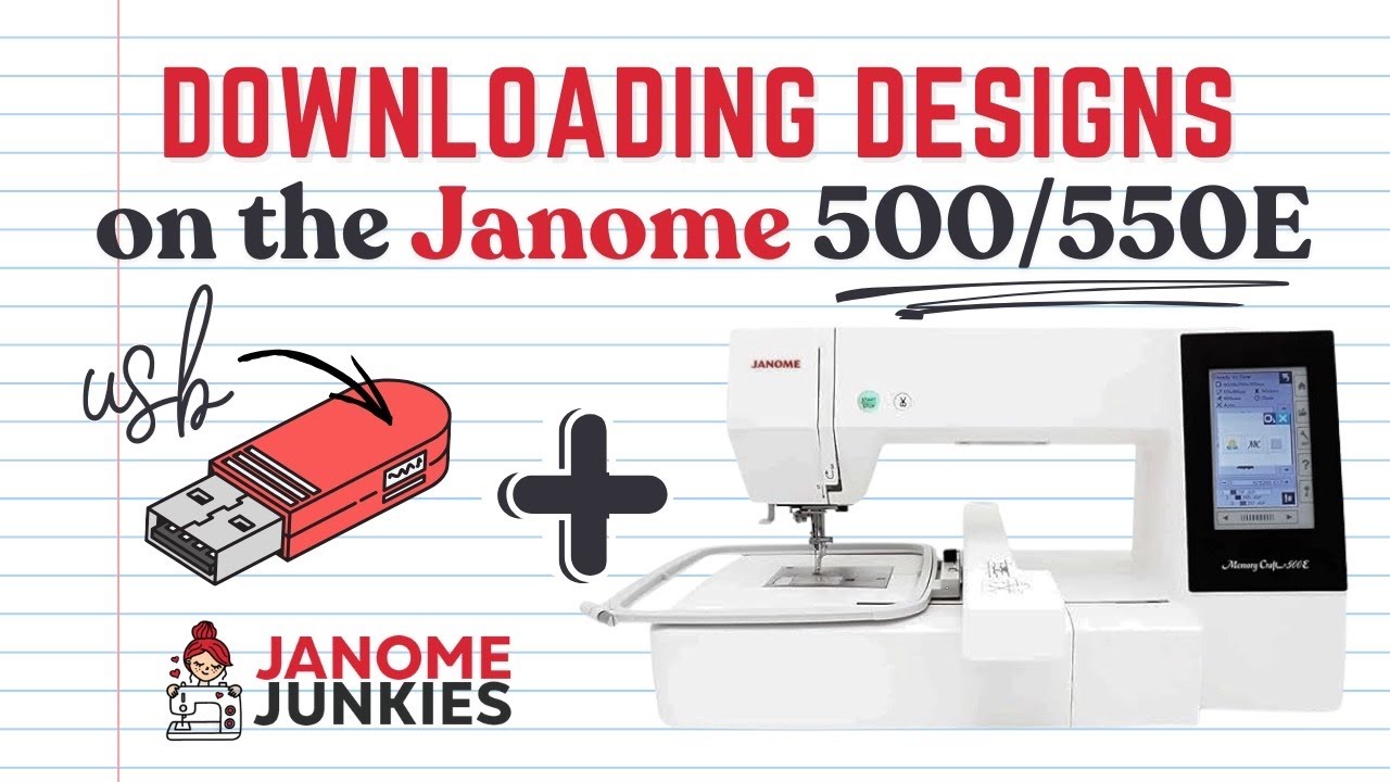 Как загрузить дизайны на Janome 500/550E!