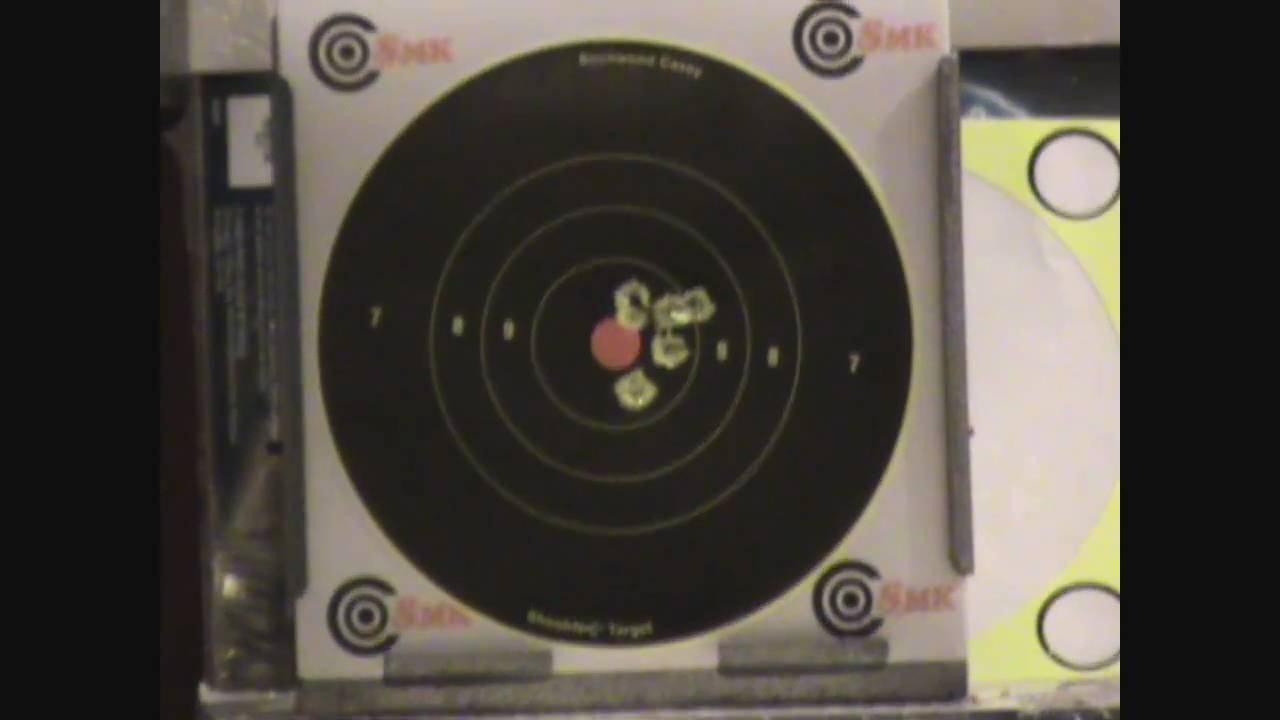 Sam Shooting Birchwood and Casey Shoot n c targets with co2 .177 Air rifle at 10 metres