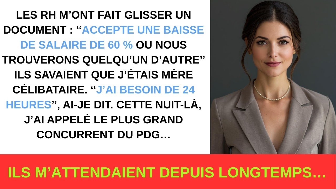 Les RH m’ont imposé –60 % de salaire… un seul appel a tout changé.
