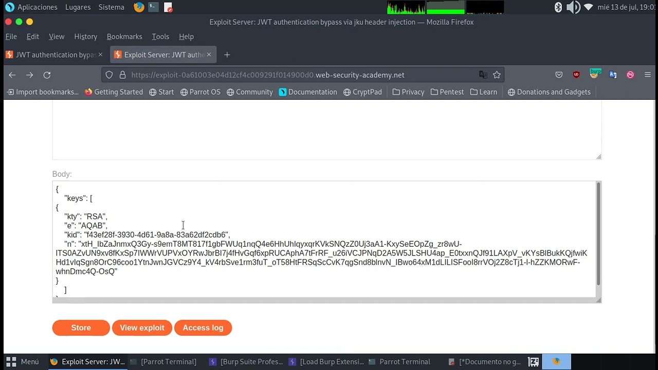 JWT authentication bypass via jku header injection