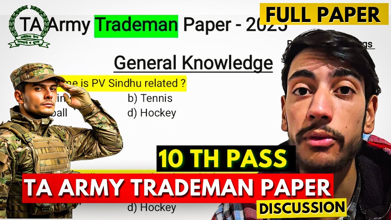 TA Army TRADESMEN 10th Pass | TA Paper Today | TA Army Paper Today | TA Army Paper 2025