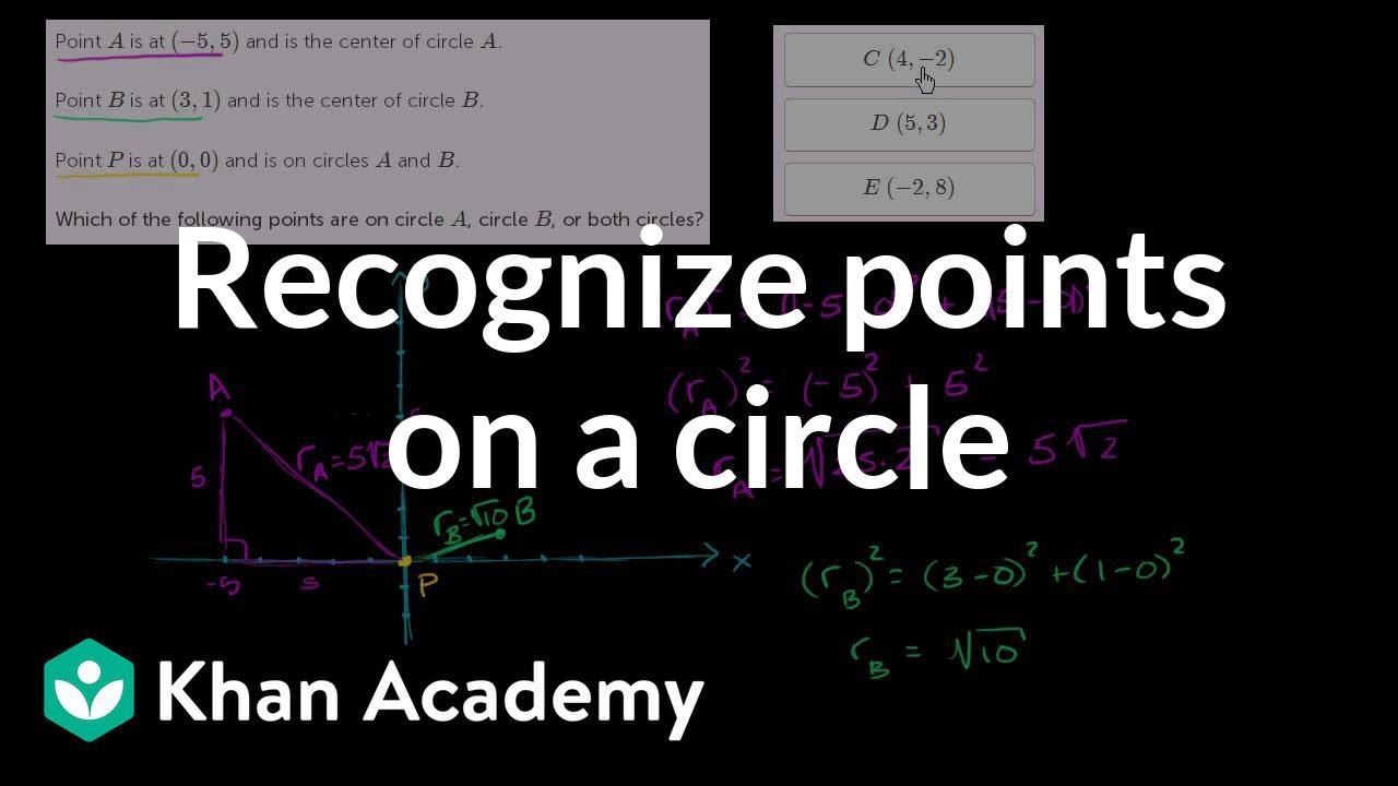 Recognizing points on a circle | Analytic geometry | Geometry | Khan Academy