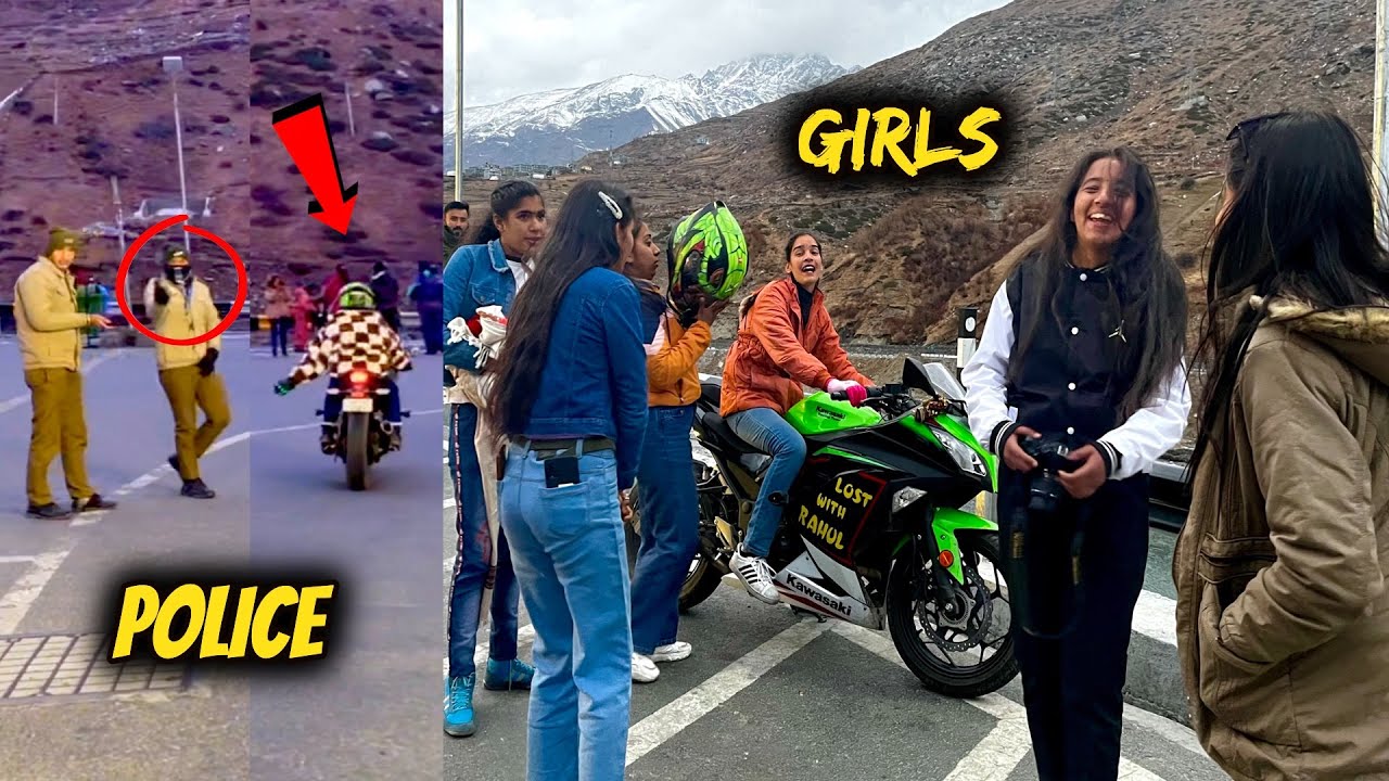 cute girl reaction | superbike reaction | 😱 MANALI me Roka Police ne