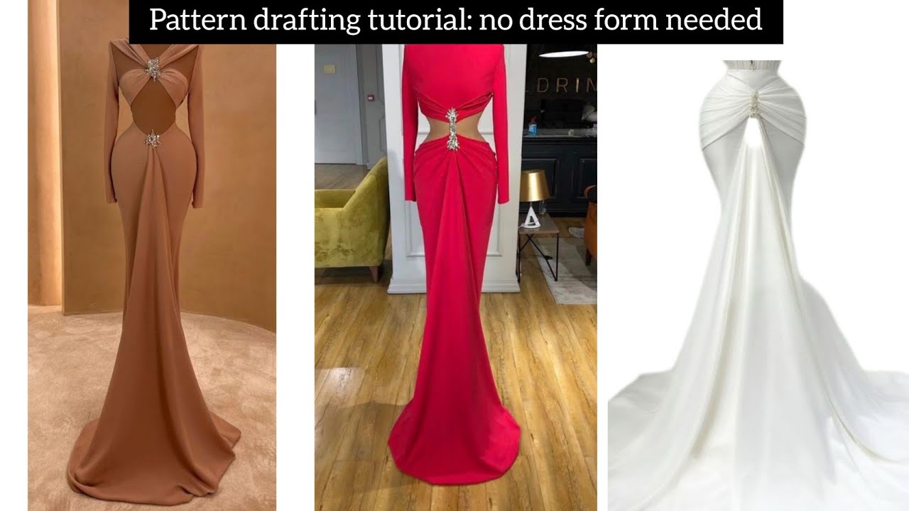 how to draft a draped mermaid skirt