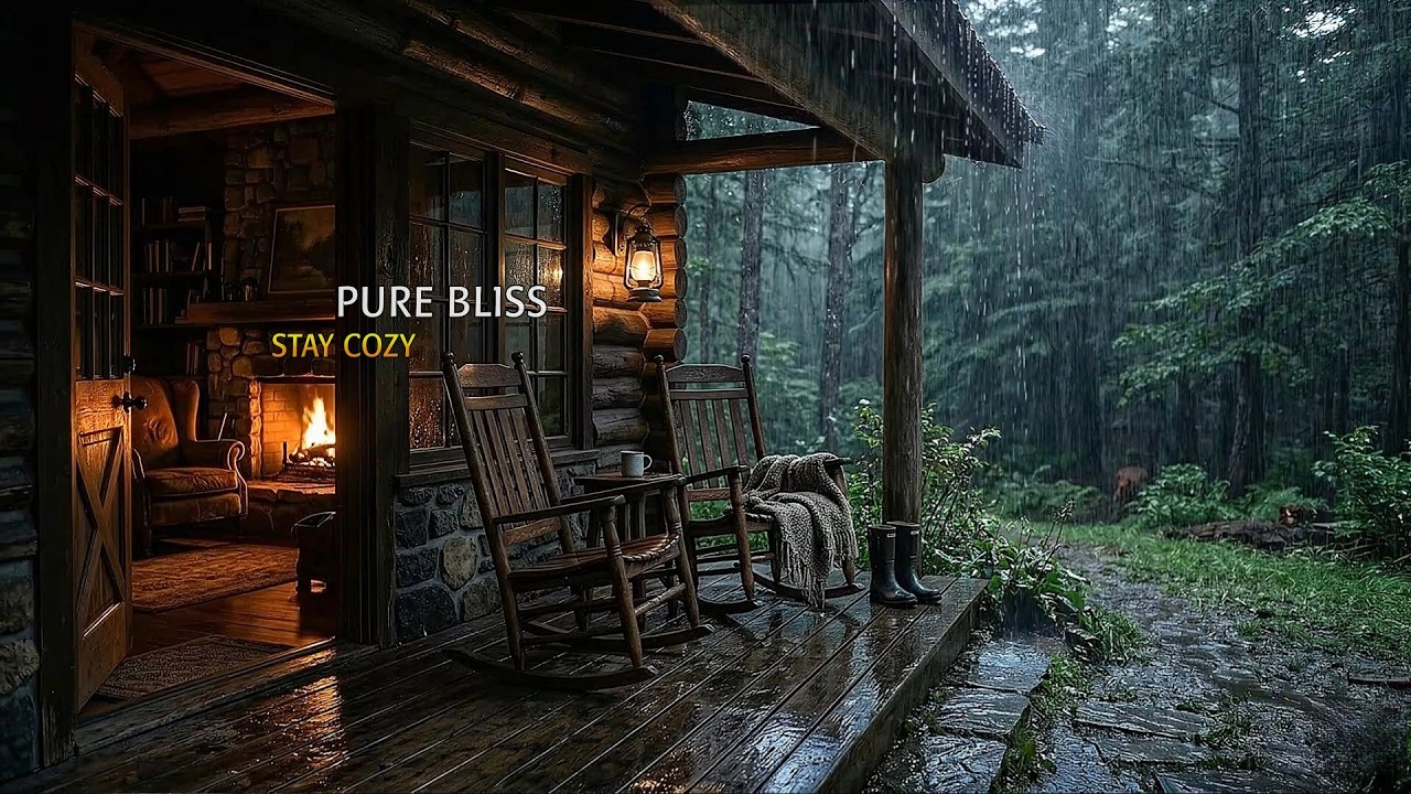 Heavy Rain on a Log Cabin Porch: Your Stress-Relief Shortcut Anxiety and Depression