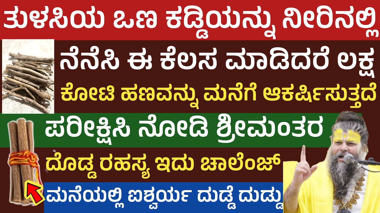 ತುಳಸಿಯ ಒಣ ಕಡ್ಡಿಯಿಂದ ಈ 3 ಉಪಾಯ ಮಾಡಿ ಒಂದೆ ವಾರದಲ್ಲಿ ಹಣದ ಚಮತ್ಕಾರ ಆಗುತ್ತೆ ಪರೀಕ್ಷಿಸಿ Tulasi plant remedy