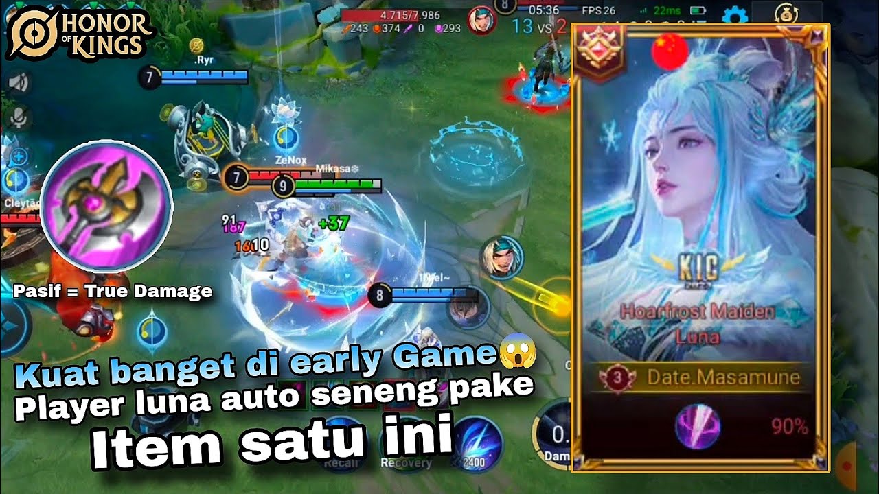 LUNA SEMI TANK TERLALU KUAT DIEARLY, DAMAGENYA TETEP MASUK😱 - HONOR OF KINGS