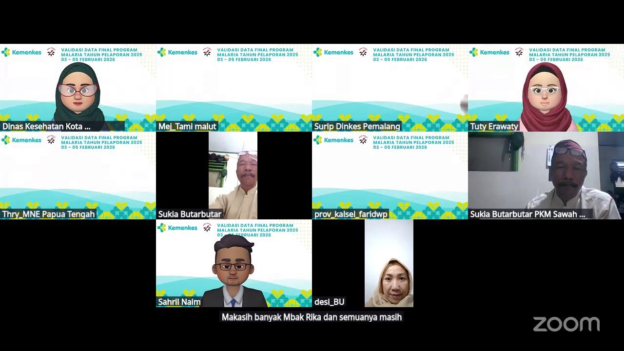 Daftar Hadir Validasi Data Pencatatan dan Pelaporan Program Malaria Tahun 2025