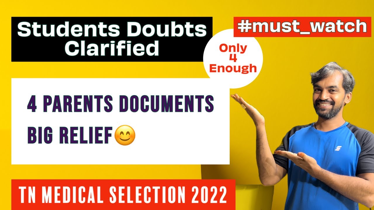 Parents Documents | Big relief | TN MBBS Counselling 2022