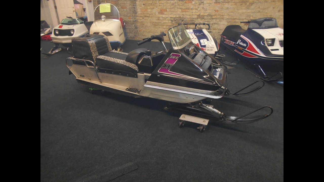 Original vintage snowmobile cross country racer   1971 Arctic Cat EXT with tuned pipes -- as raced