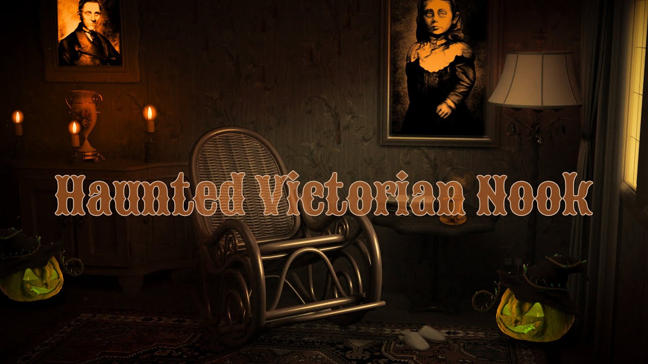 📖☕ Haunted Resting Room Ambience 🎃👻 Unwind in a Spooky Victorian Nook for a Chilling Halloween Night