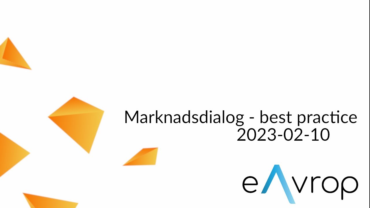Marknadsdialog - best practice