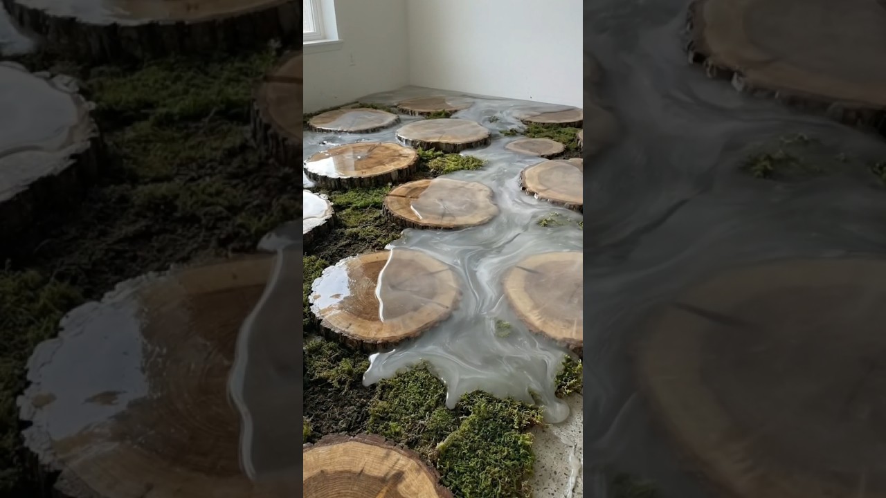 This Wood & Moss Epoxy Floor Looks Unreal