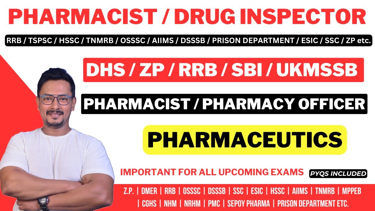 GOVERNMENT PHARMACIST EXAM PREPARATION  / DHS PHARMACIST EXAM QUESTIONS / DRUG INSPECTOR EXAM MCQS