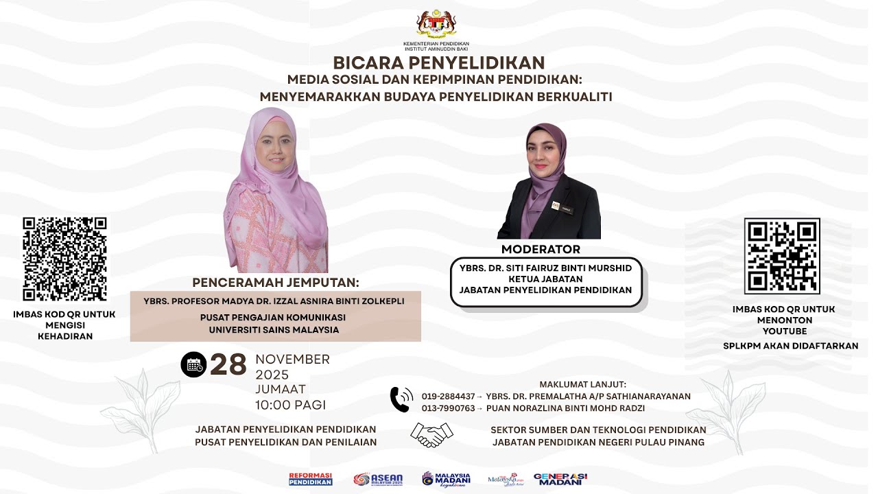 BICARA PENYELIDIKAN : MEDSOS dan Kepimpinan Pendidikan Menyemarakkan Budaya Penyelidikan Berkualiti