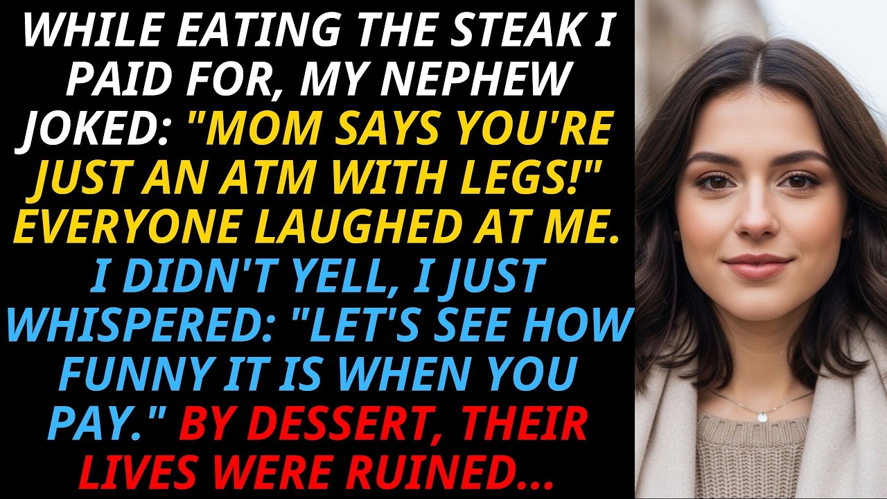 While Eating Steaks, Nephew Mocked Me As “An ATM With Legs” — I Whispered, “Let’s See You Pay” And..