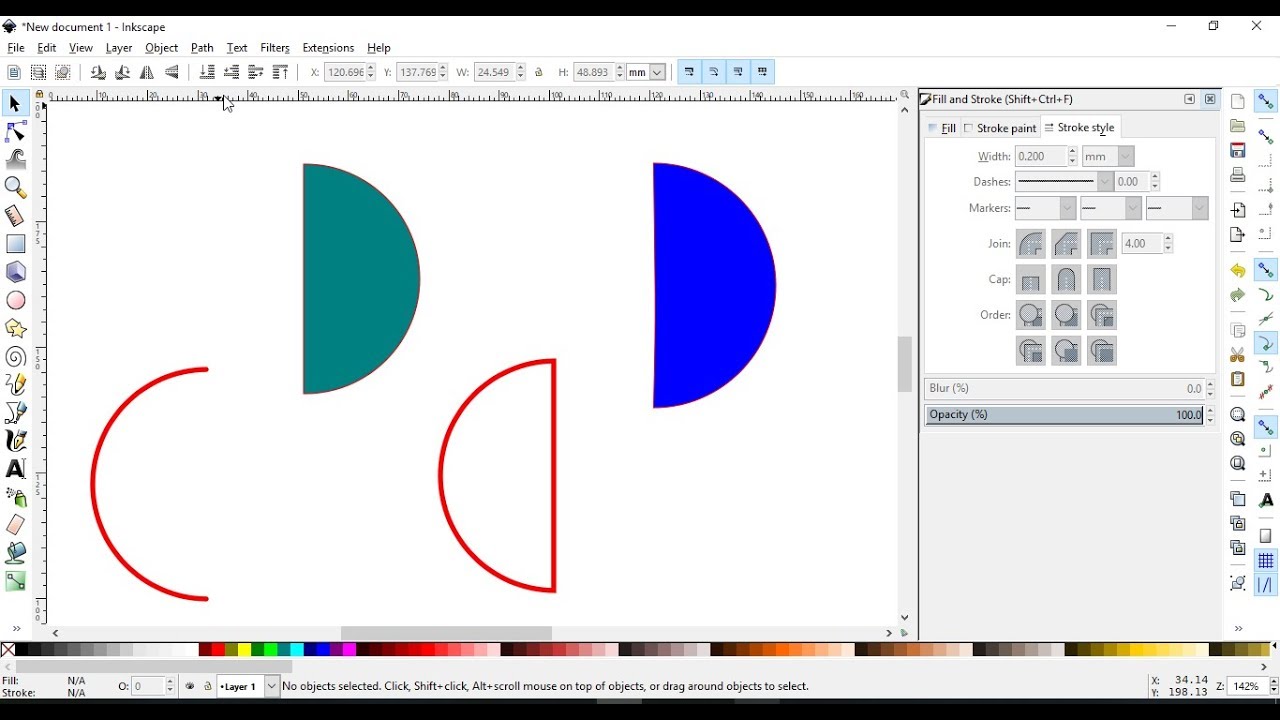 How to Draw a Semi-circle in Inkscape
