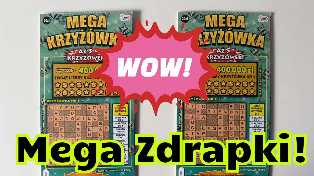 Zdrapki Lotto👉DWIE MEGA KRZYŻÓWKI🤑MEGA ZDRAPKI🤩