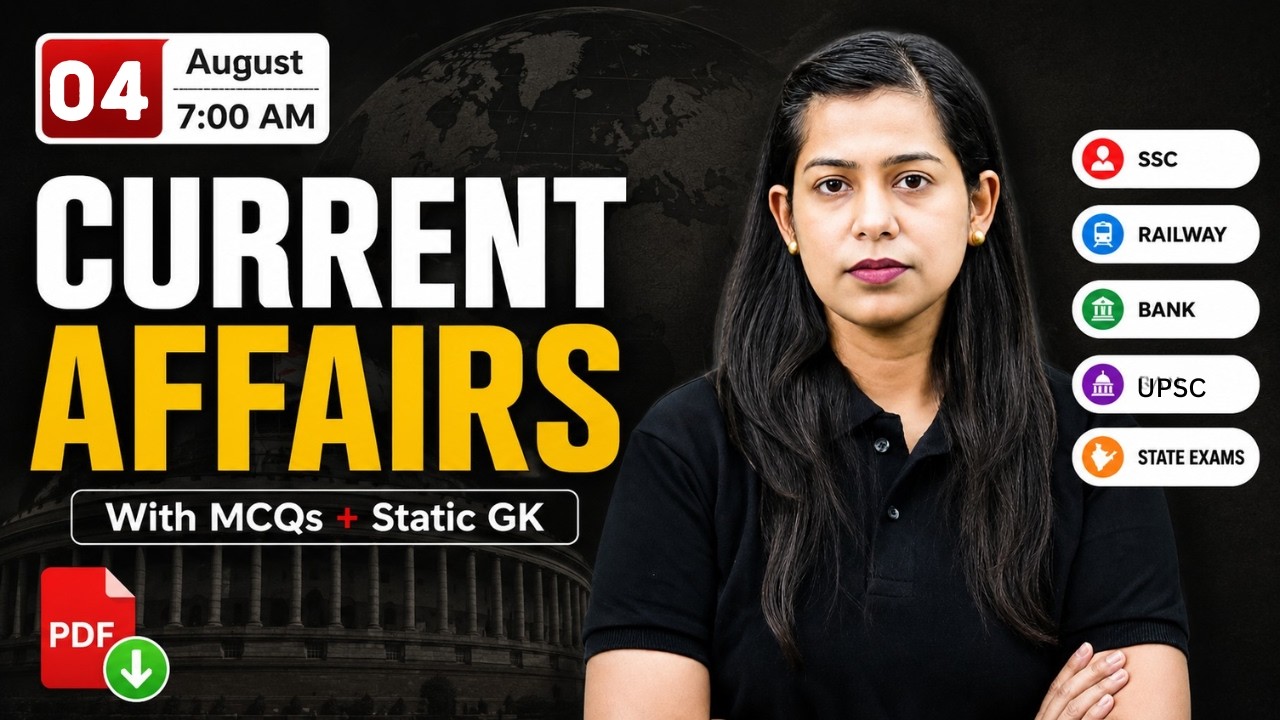 Current Affairs Today | 4 Aug 2026 Current Affairs | Daily Current Affairs by Krati Mam | Testbook