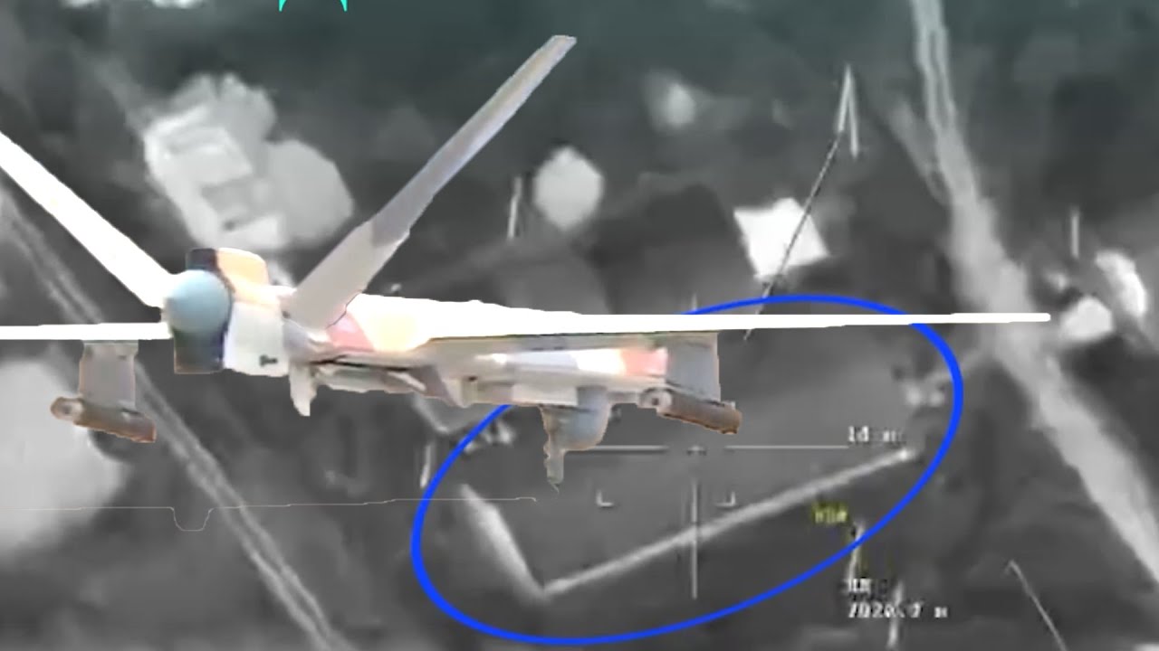 Bezzałogowy statek powietrzny Orion atakuje rakietą ukraińską twierdzę.