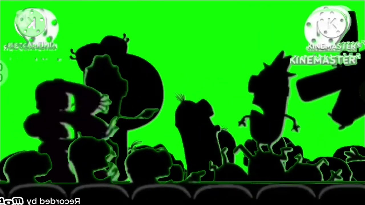Many minions in green screen