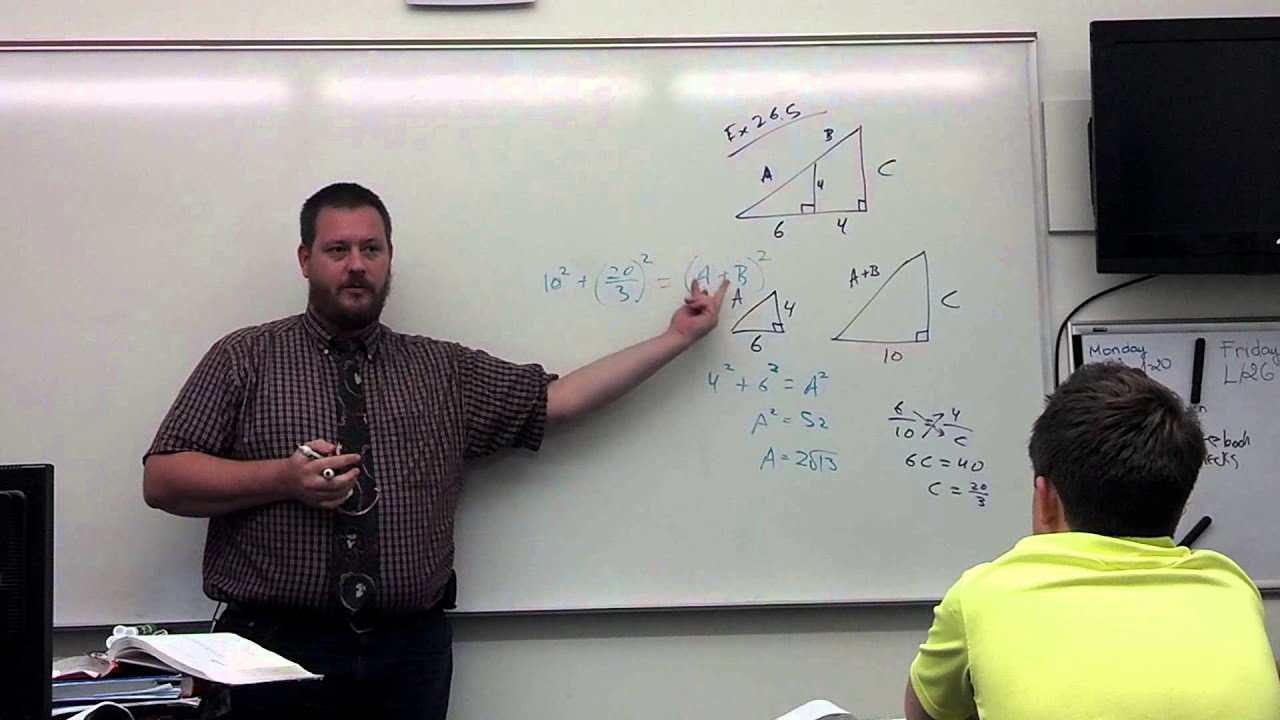 Algebra 2, Lesson 26.B - Overlapping Similar Right Triangles