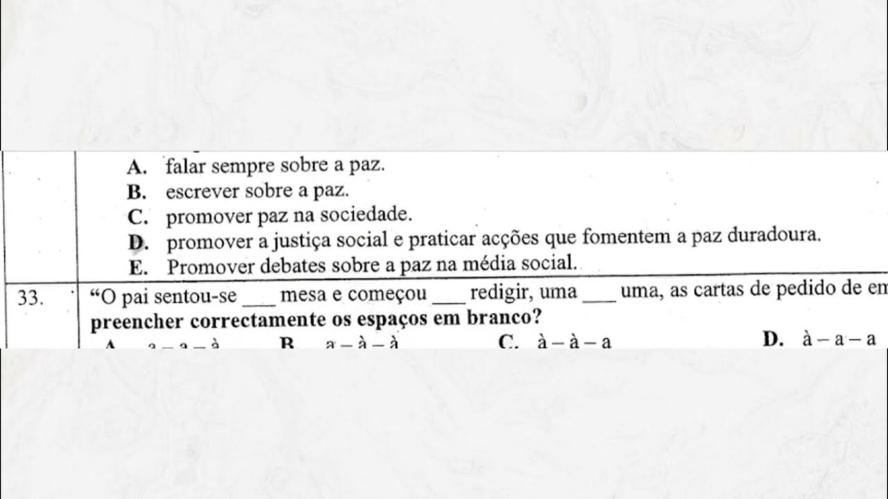 Resolução final do Exame de Português 1, UEM-2025