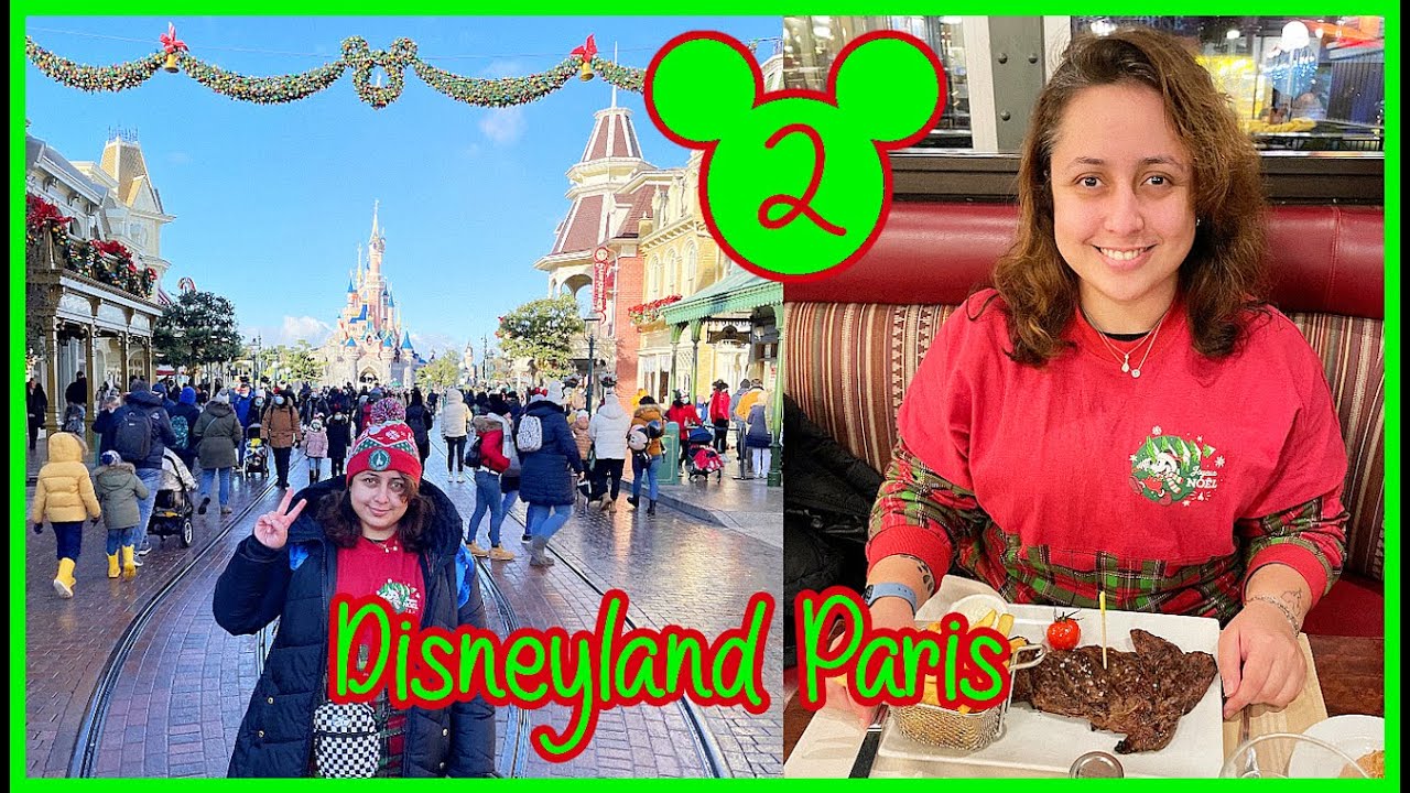 DISNEYLAND PARIS Vlog (Day 2) - DECEMBER 2021 | Christmas Parade Show-Stop & The Steakhouse