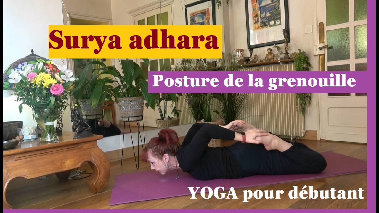 La grenouille sur le ventre, yoga débutant. Yoga des écoles Nathas.