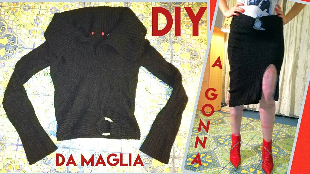 Come trasformare un MAGLIONE in una GONNA - DIY CLOTHES - Tutorial by Diana Toto