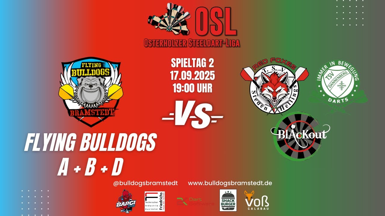OSL: Spieltag 2 Flying Bulldogs vs. Blackout A, Dannenberg 29ers B und Red Foxes Steden B