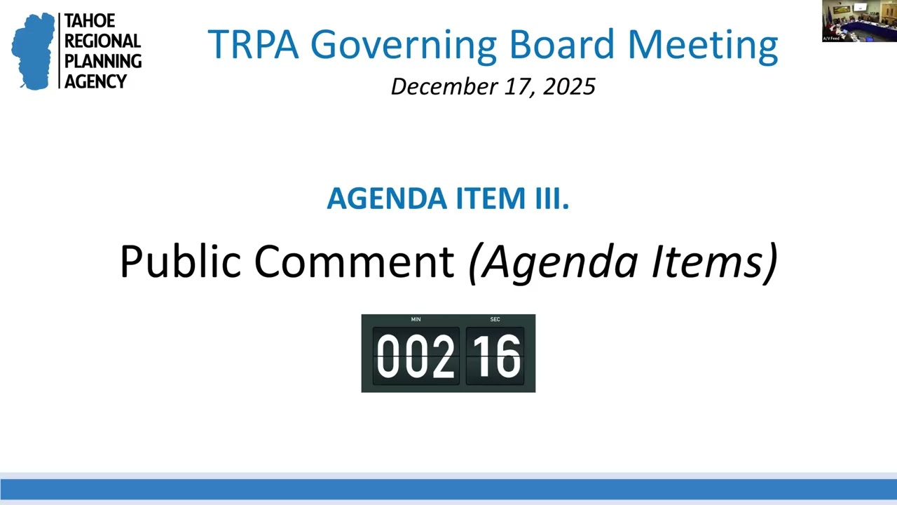TRPA Governing Board - December 17, 2025