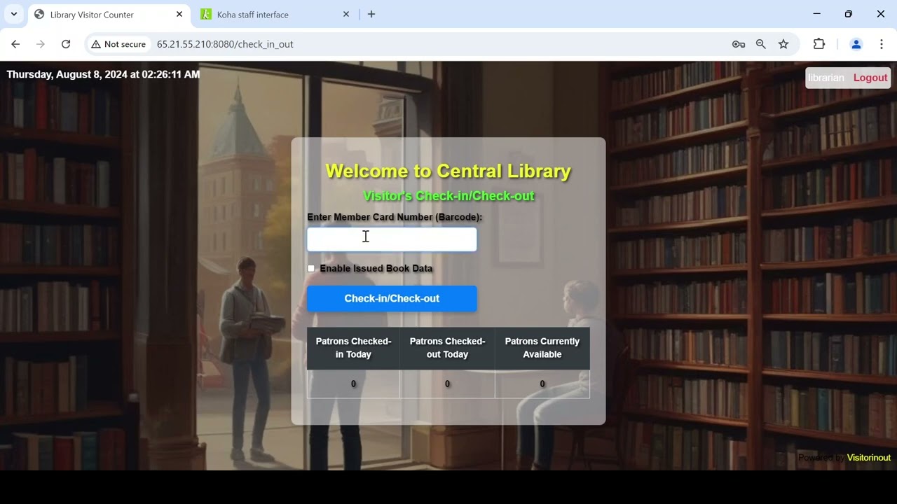 Demonstration of VisitorInOut: Open-Source Software for Visitor Management