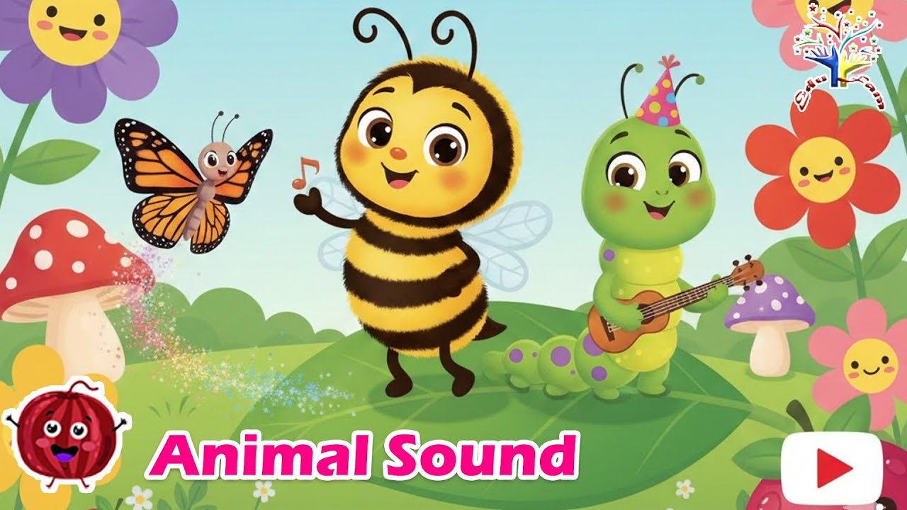 Buzz, Flap, Munch! 🐝🦋🐛 Bug Animal Sounds Song for Toddlers