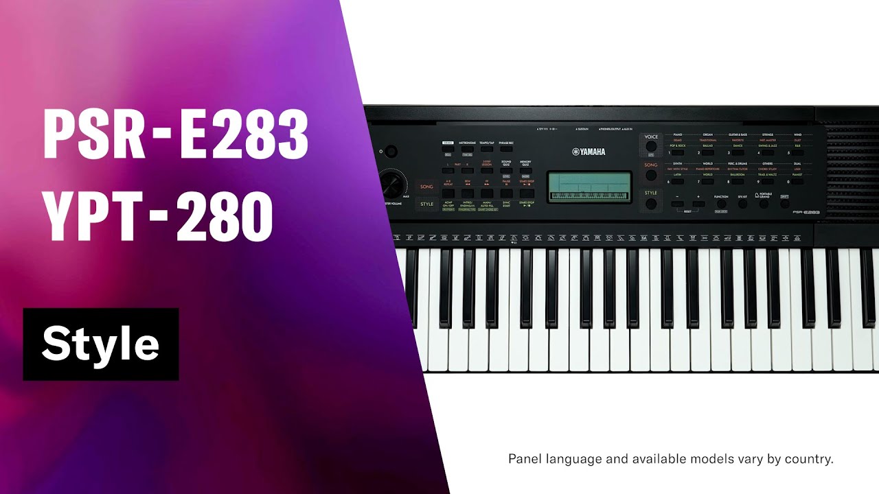 Yamaha Portable Keyboard PSR-E283 / YPT-280 Tutorial Video 7 - Style -