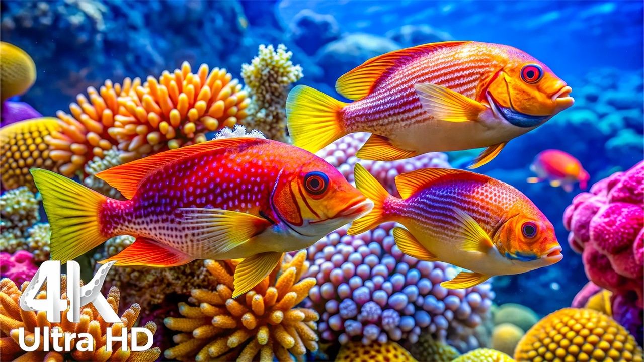Aquarium 4K Ultra HD - Stunning Coral Reef Fish with Relaxing Meditation Music for Sleep #3