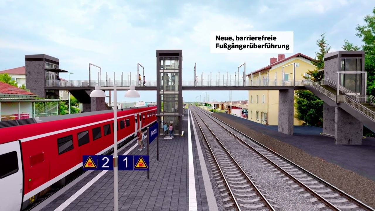 Barrierefreier Bahnhof für Wernberg / 3D-Visualisierung