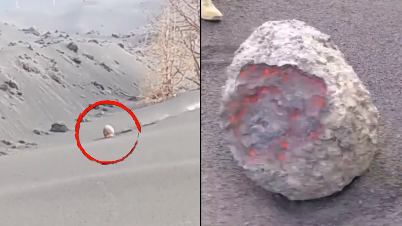 Volcano Shoots Lava Bomb