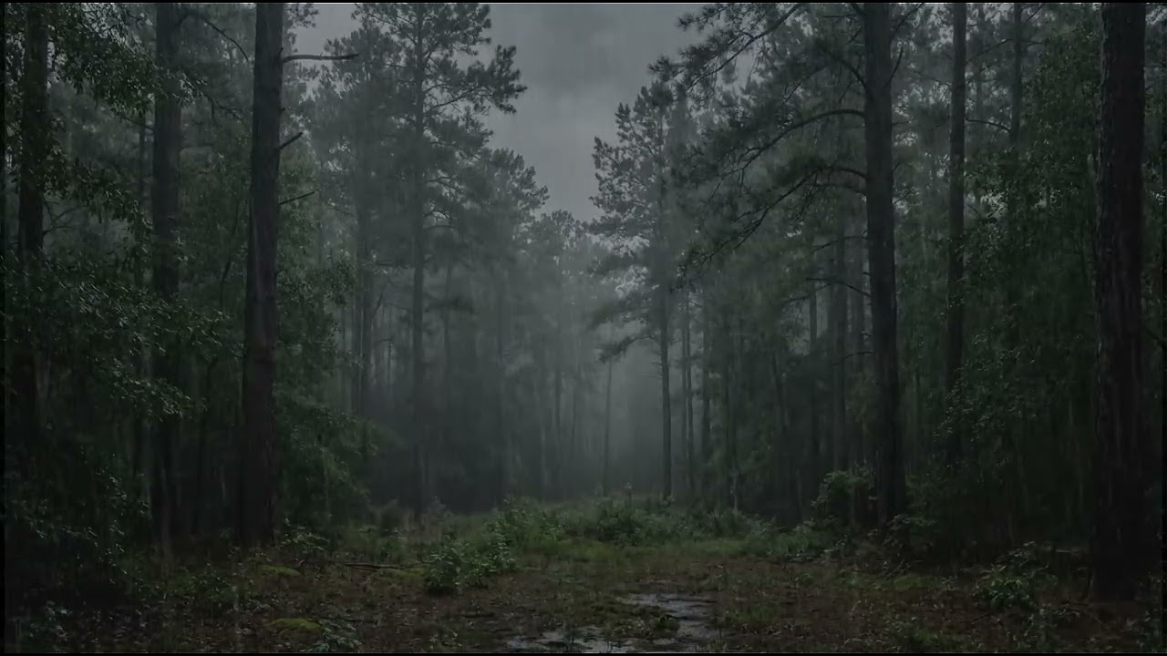 Gentle Rainstorm with Soft Thunder – Calming Soundscape for Focus and Restful Sleep