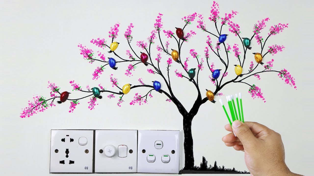 Best wall decoration 👌 ideas || wall art tree design ideas