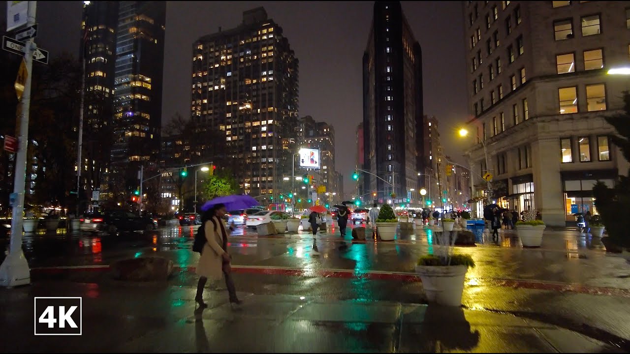 Rainy Night in Manhattan, NEW YORK CITY | Korea Town, Harold Square, Madison Square, Union Square